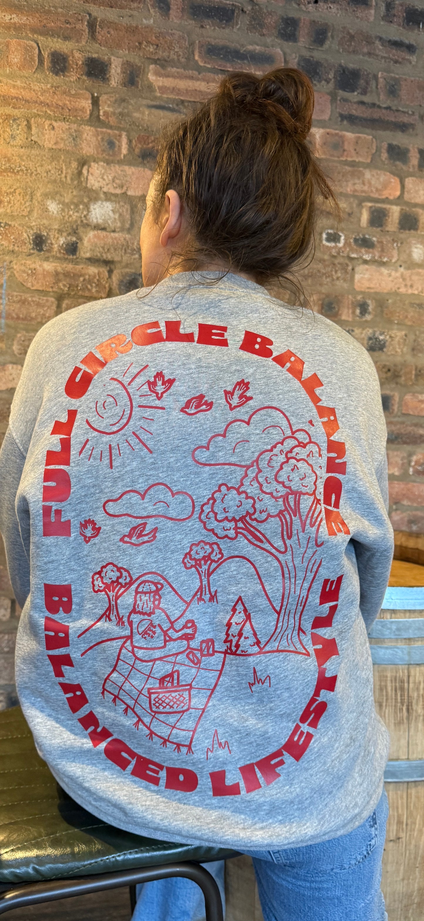 Grey Heather Full Circle Balance Crew Sweatshirt