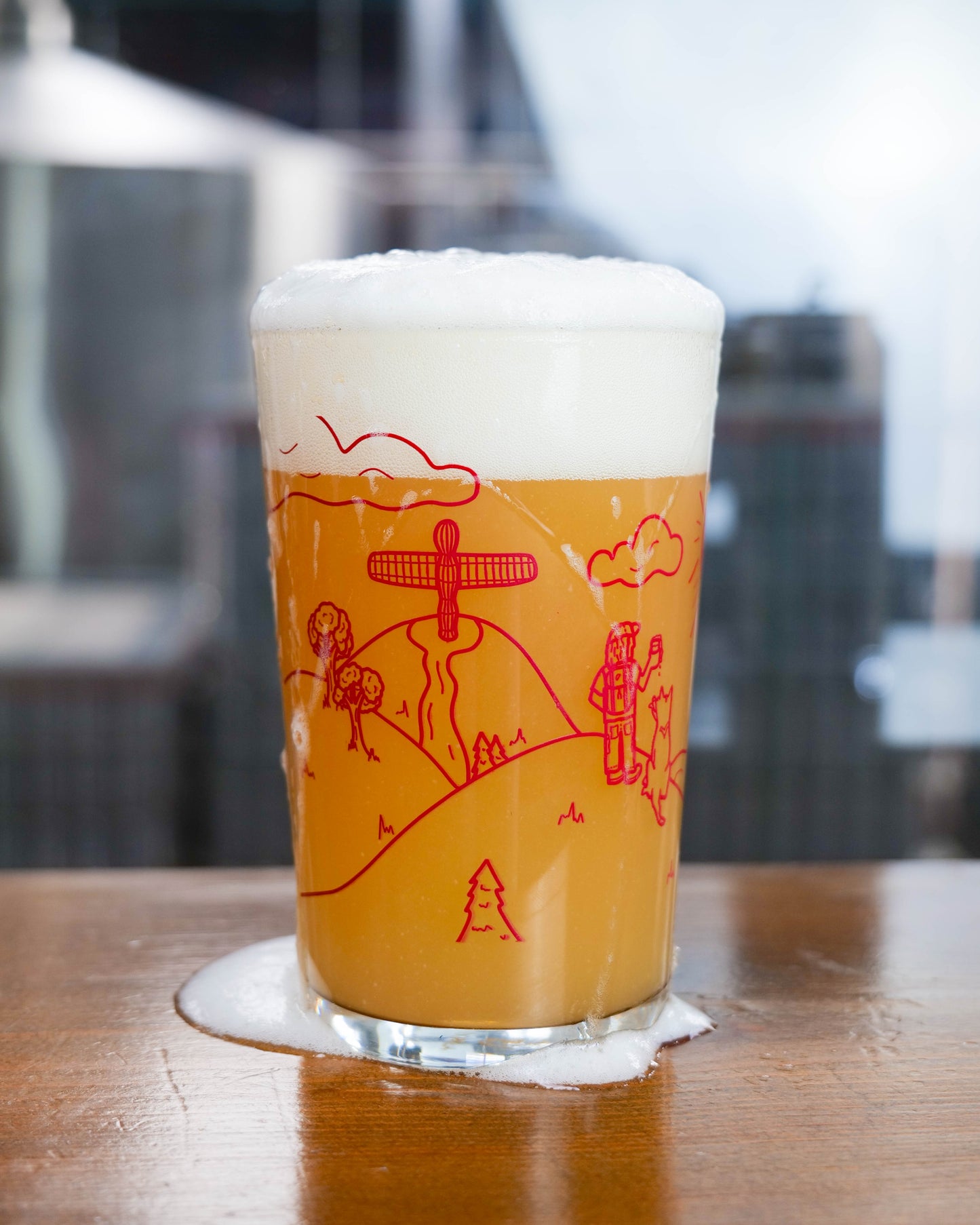 Full Circle Balance Dumpy Pint Glass - Red