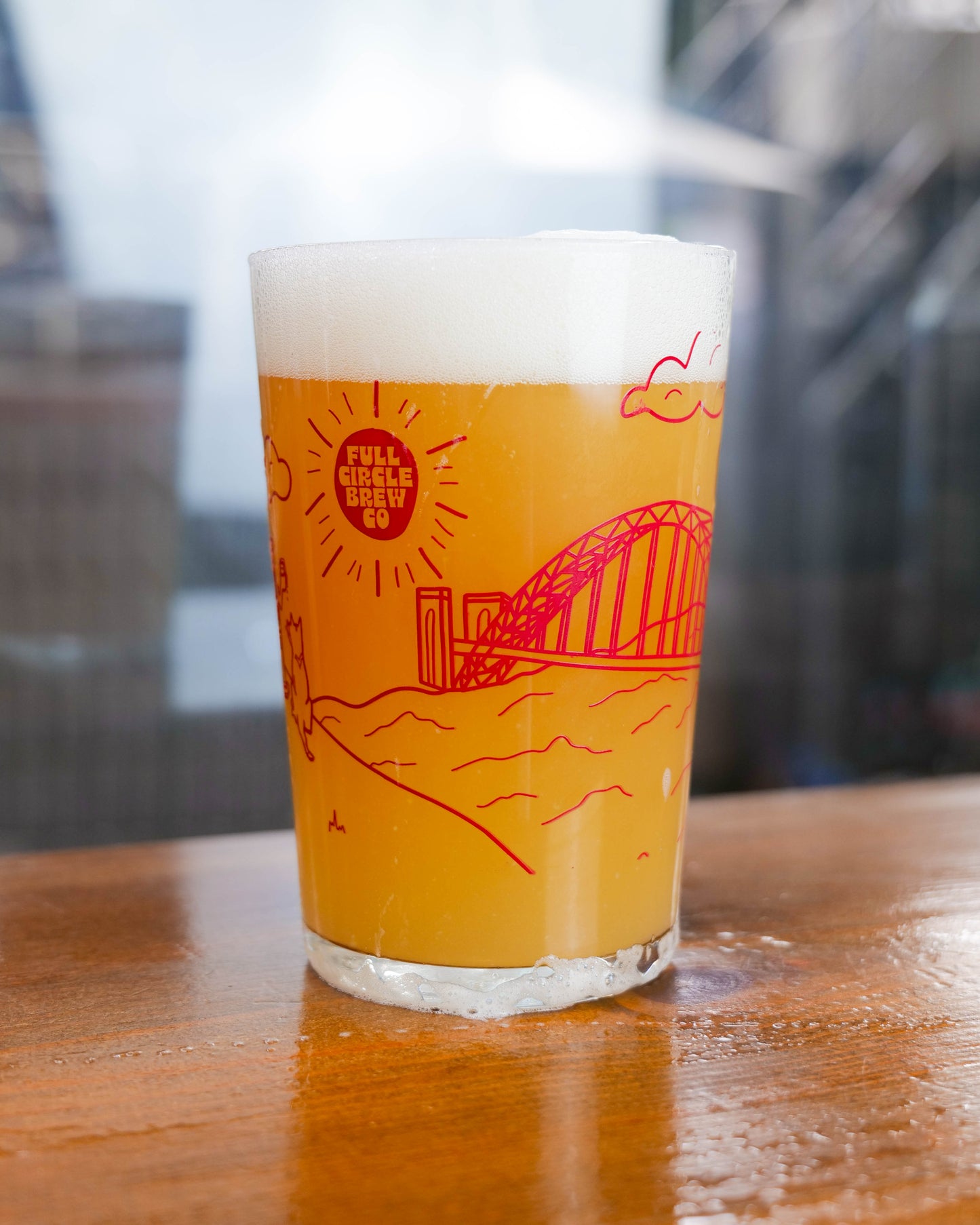 Full Circle Balance Dumpy Pint Glass - Red