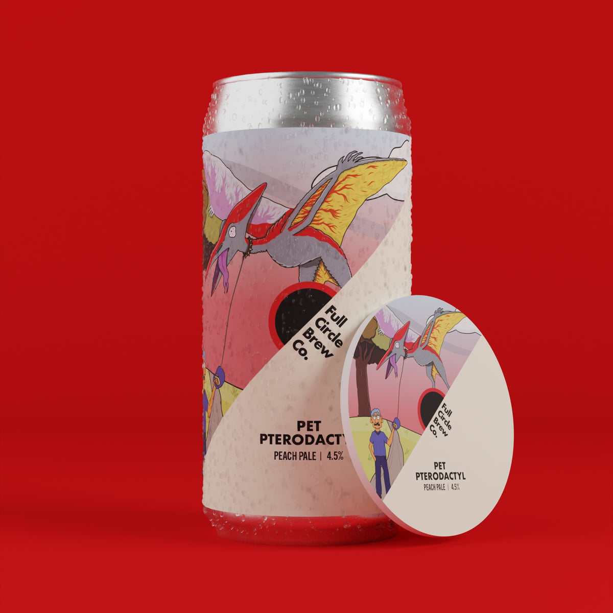 Pet Pterodactyl peach pale brewed in newcastle at full circle brew co 4.5%