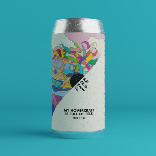 Newcastle beer, Full Circle Brew Co, craft beer, NEIPA, New England IPA, hazy IPA, independent brewery, My Hovercraft is Full of Eels, 6.8% ABV, UK craft beer,drink local, Newcastle brewery, UK brewery, hoppy beer, juicy IPA, hazy beer, craft beer UK, small batch beer, limited edition beer, independent craft brewery, fresh beer, citrus IPA, tropical IPA, unfiltered beer, double dry hopped, beer lovers, artisan beer, local brewery, modern IPA, craft beer lovers