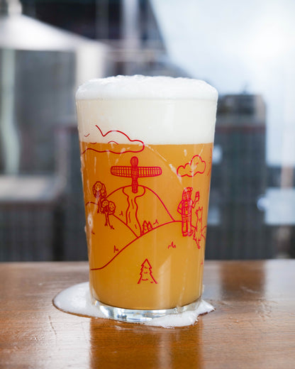 Full Circle Balance Dumpy Pint Glass - Red