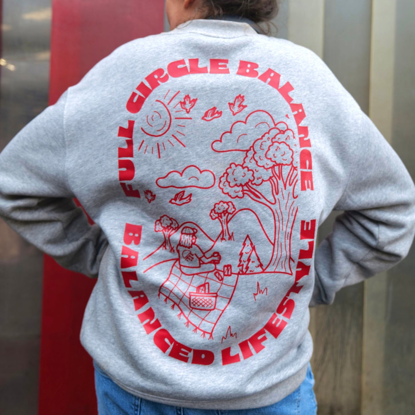 Grey Heather Full Circle Balance Crew Sweatshirt